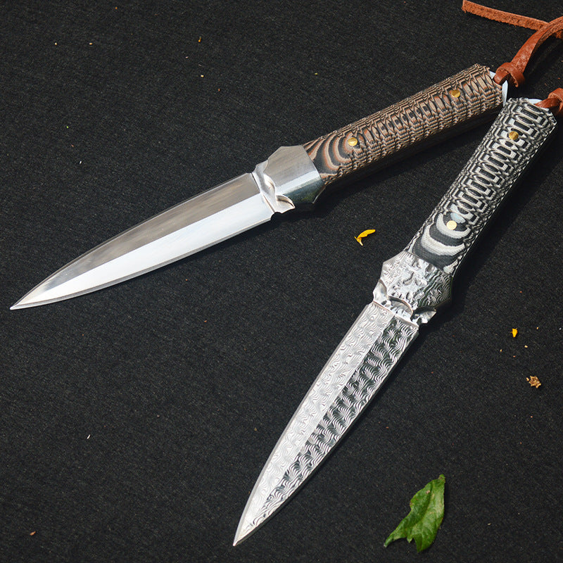Damascus Fixed Blade Knife – Artisan with G10 Handle EDC for Everyday Utility, Collecting