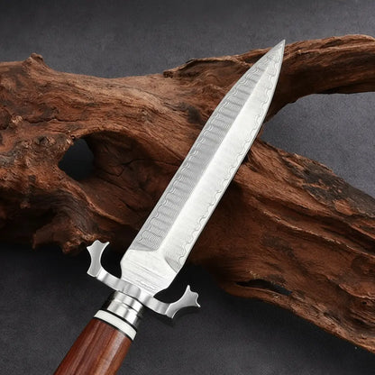 Damascus Fixed Blade Knife – Steel Hunting Handcrafted 60 HRC Outdoor Survival