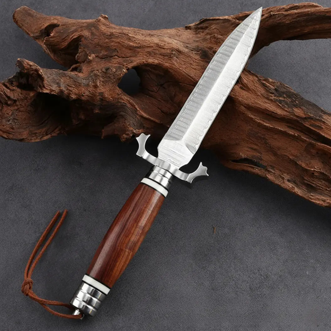Damascus Fixed Blade Knife – Steel Hunting Handcrafted 60 HRC Outdoor Survival