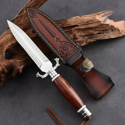Damascus Fixed Blade Knife – Steel Hunting Handcrafted 60 HRC Outdoor Survival