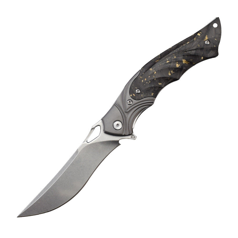 Damascus Folding Knife – Night Owl M390 Tactical with Carbon Fiber Handle