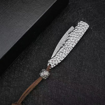 Damascus Folding Knife – Steel Pocket Compact Keychain EDC Collector