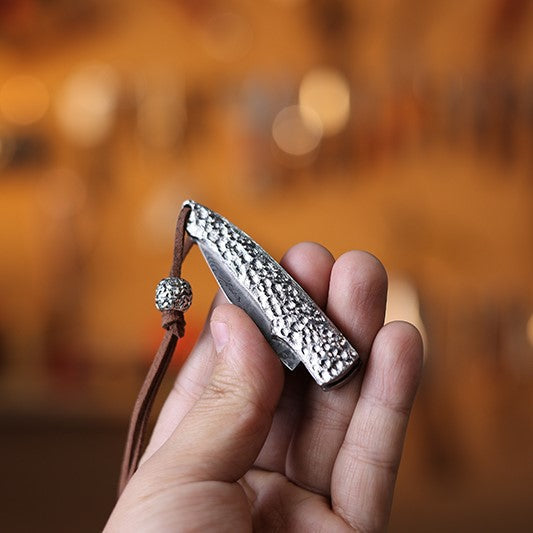 Damascus Folding Knife – Steel Pocket Compact Keychain EDC Collector