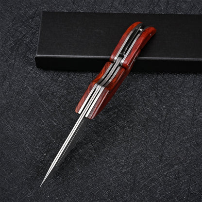Damascus Folding Knife – Steel Pocket Mechanical Lock Camping EDC Collector