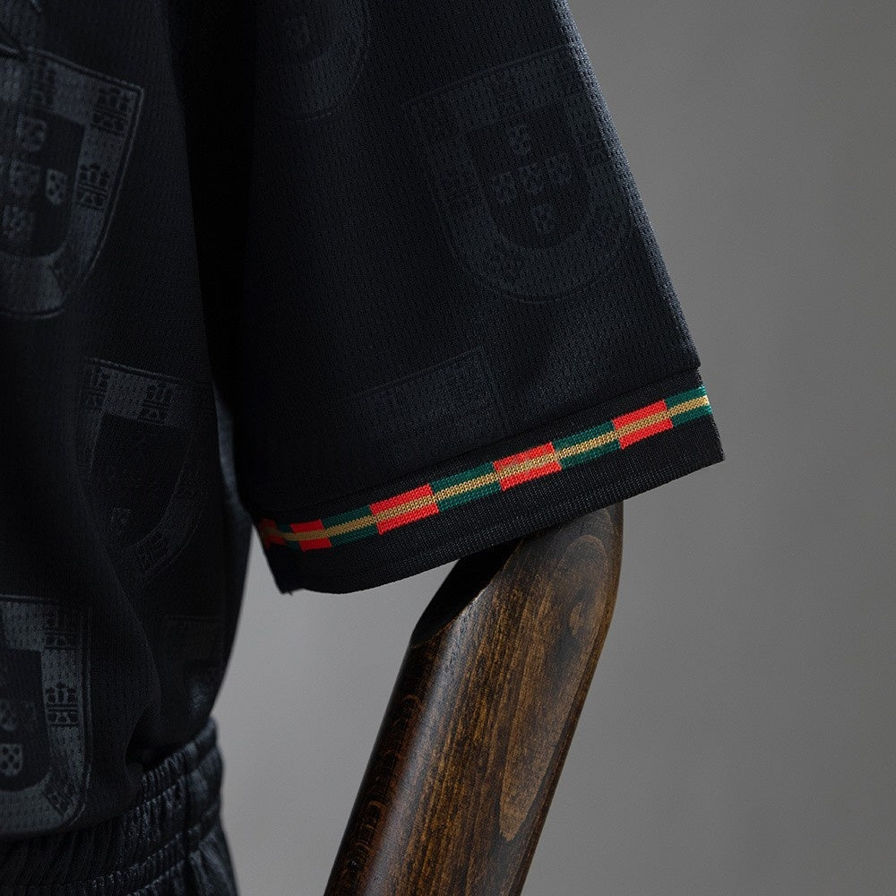 Kids Portugal Jersey 25/26 Black Football Kit