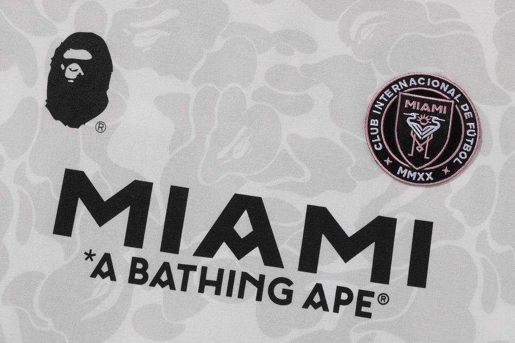 Bape Miami Short Sleeve Set 100% Cotton Round Embroidered Badge Unisex Loose T-Shirt