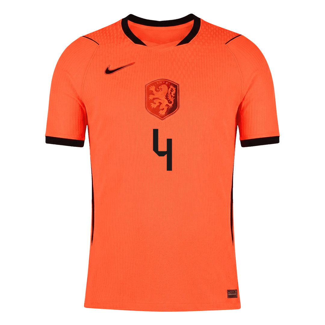 VIRGIL #4 Mens Netherlands World Cup Home Jersey 2026 - Player Version (Slim Fit)