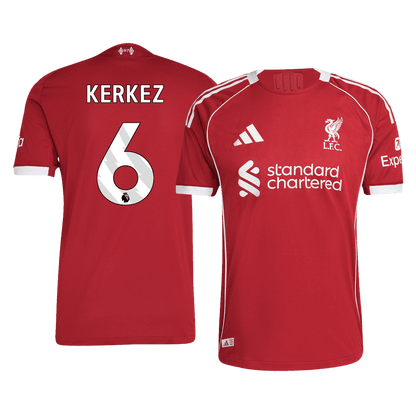 KERKEZ #6 Mens Liverpool Home Jersey 2025/26 - Player Version (Slim Fit)