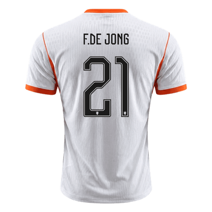 F.DE JONG #21 Mens Netherlands World Cup Away Jersey 2026 - Player Version (Slim Fit)