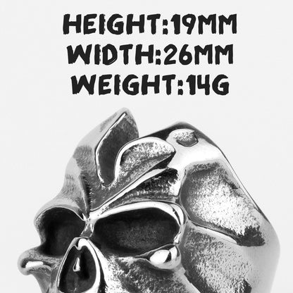 Devil Tooth Skull Ring – Busted Gothic Punk Biker for Alternative Styling, Collecting