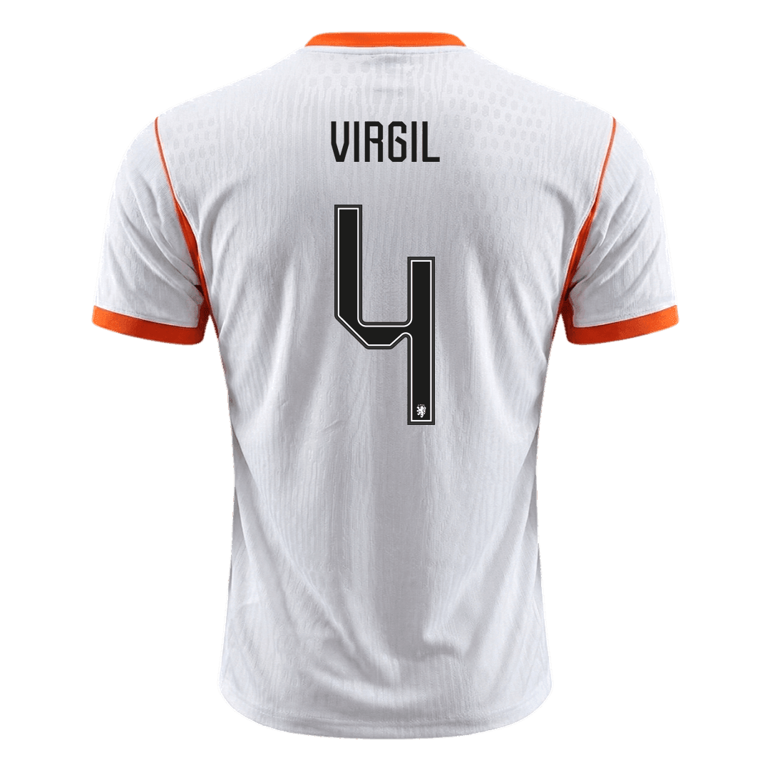 VIRGIL #4 Mens Netherlands World Cup Away Jersey 2026 - Player Version (Slim Fit)