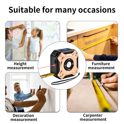 Digital Measuring Tool – Laser Tape Measure 2-in-1 135ft USB Rechargeable Construction DIY