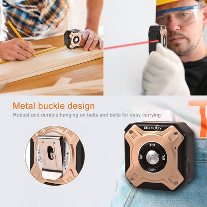 Digital Measuring Tool – Laser Tape Measure 2-in-1 135ft USB Rechargeable Construction DIY