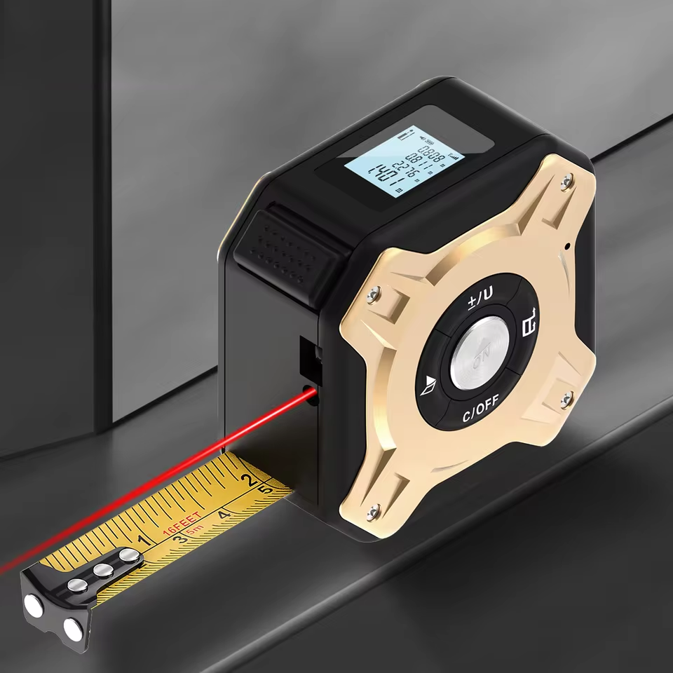 Digital Measuring Tool – Laser Tape Measure 2-in-1 135ft USB Rechargeable Construction DIY