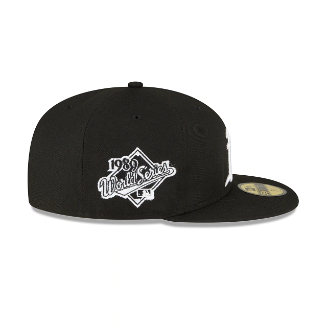 NEW ERA OAKLAND ATHLETICS 1989 WORLD SERIES SIDE PATCH 59FIFTY FITTED-BLACK/WHITE