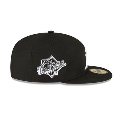 NEW ERA OAKLAND ATHLETICS 1989 WORLD SERIES SIDE PATCH 59FIFTY FITTED-BLACK/WHITE