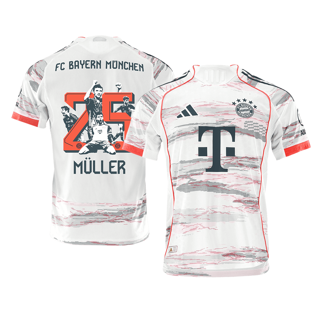 MÜLLER Special #25 Mens Bayern Munich Away Jersey 2025/26 - Player Version (Slim Fit)