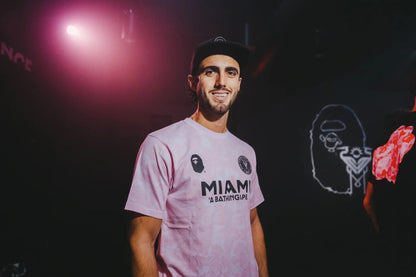 Bape Miami Short Sleeve Set 100% Cotton Round Embroidered Badge Unisex Loose T-Shirt