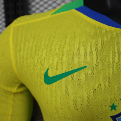 Player Version Brazil Jersey 25/26 Home Long Sleeves Football Kit Soccer Jersey