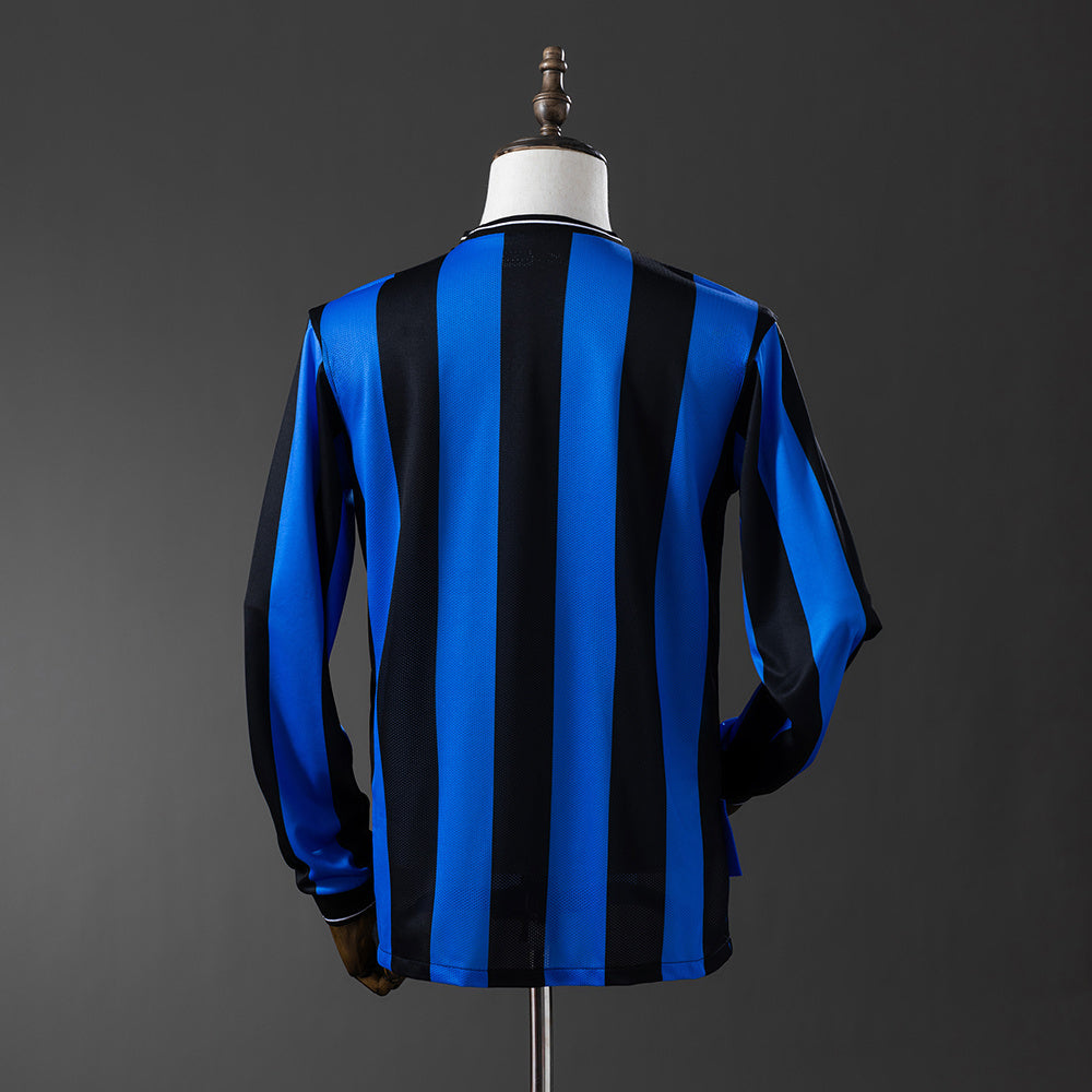 Inter Milan Jersey 2009-10 Home Retro Football Kit Long Sleeves
