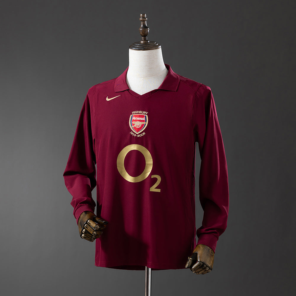 Arsenal Jersey 2005-06 Home Retro Football Kit Long Sleeves