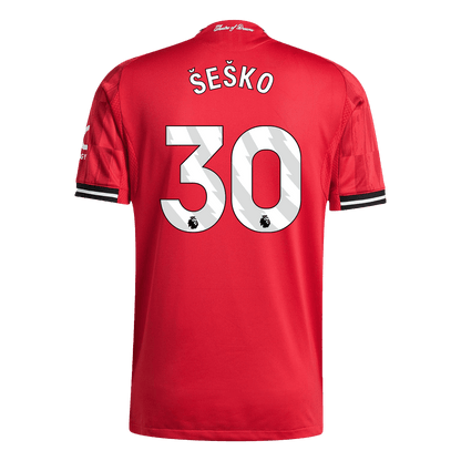 ŠEŠKO #30 Mens Manchester United Home Jersey 2025/26 - Player Version (Slim Fit)