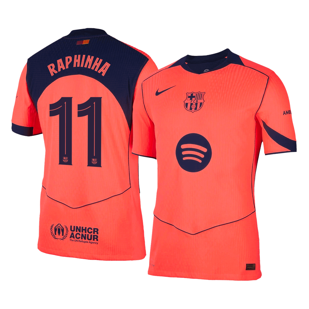RAPHINHA #11 Mens Barcelona Third Jersey 2025/26 UCL - Player Version (Slim Fit)
