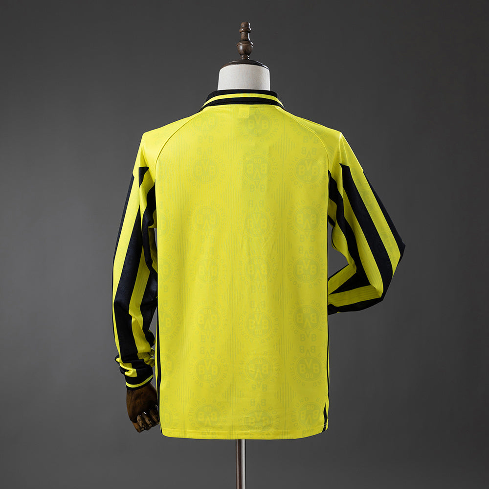 Dortmund Home Jersey 1996-97 Retro Football Kit Long Sleeves