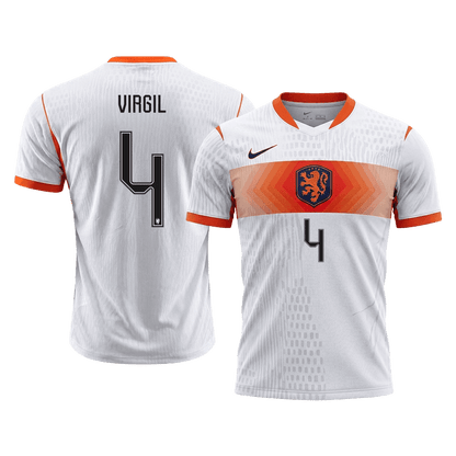 VIRGIL #4 Mens Netherlands World Cup Away Jersey 2026 - Player Version (Slim Fit)