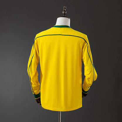 Brazil Jersey 1998 Home Retro Football Kit Long Sleeves