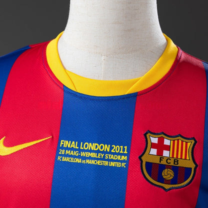 Barcelona Jersey 2010-11 Home Retro Kit Long Sleeves