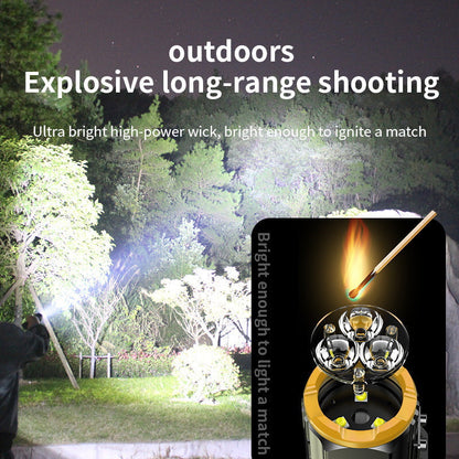 EDC Flashlight Triple LED Magnetic Waterproof Pocket Clip Compact Camping Torch