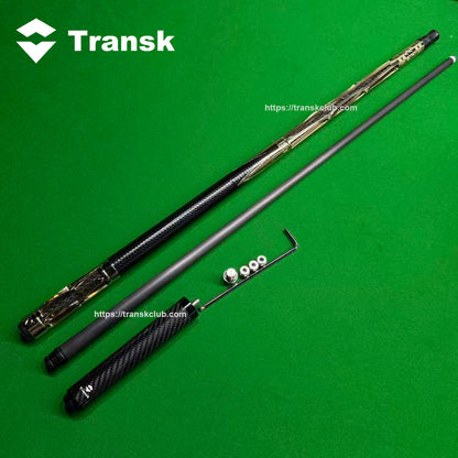 Transk Metal Carbon Fiber Pool Cue (SINGLE CUE)- Gold, Red, Purple, 10.5/11.8/12.5mm Tip(WITH An extension & weight Adjuster)