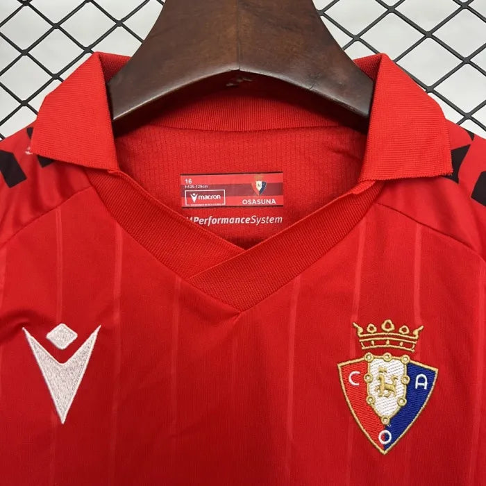 Kids Osasuna Jersey 25/26 Home Football Kit Soccer Jersey