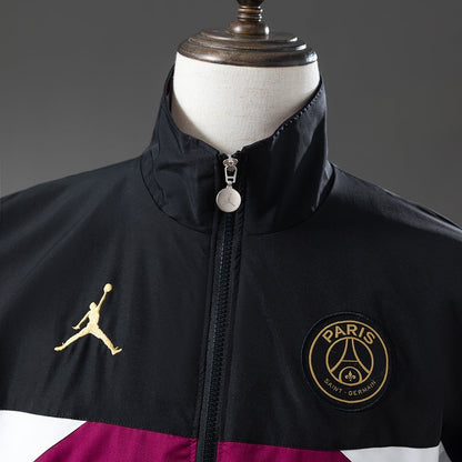 PSG Windbreaker 2025/26 Black & Psychedelic Purple Football Soccer Jacket