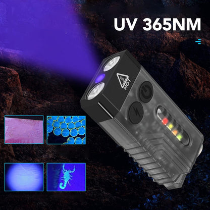 EDC Flashlight – 1200 Lumens Emergency Buzzer UV Red Light IP67 Waterproof Magnetic