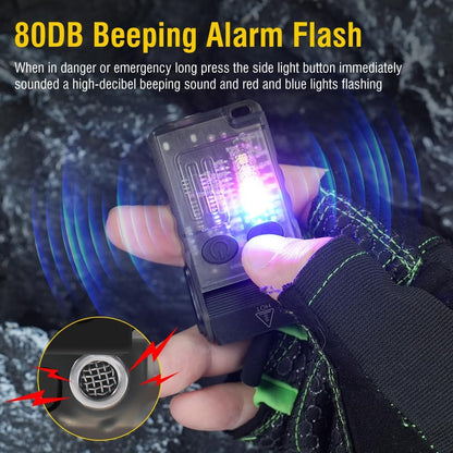 EDC Flashlight – 1200 Lumens Emergency Buzzer UV Red Light IP67 Waterproof Magnetic