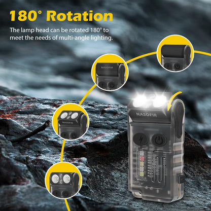 EDC Flashlight – 1200 Lumens Emergency Buzzer UV Red Light IP67 Waterproof Magnetic