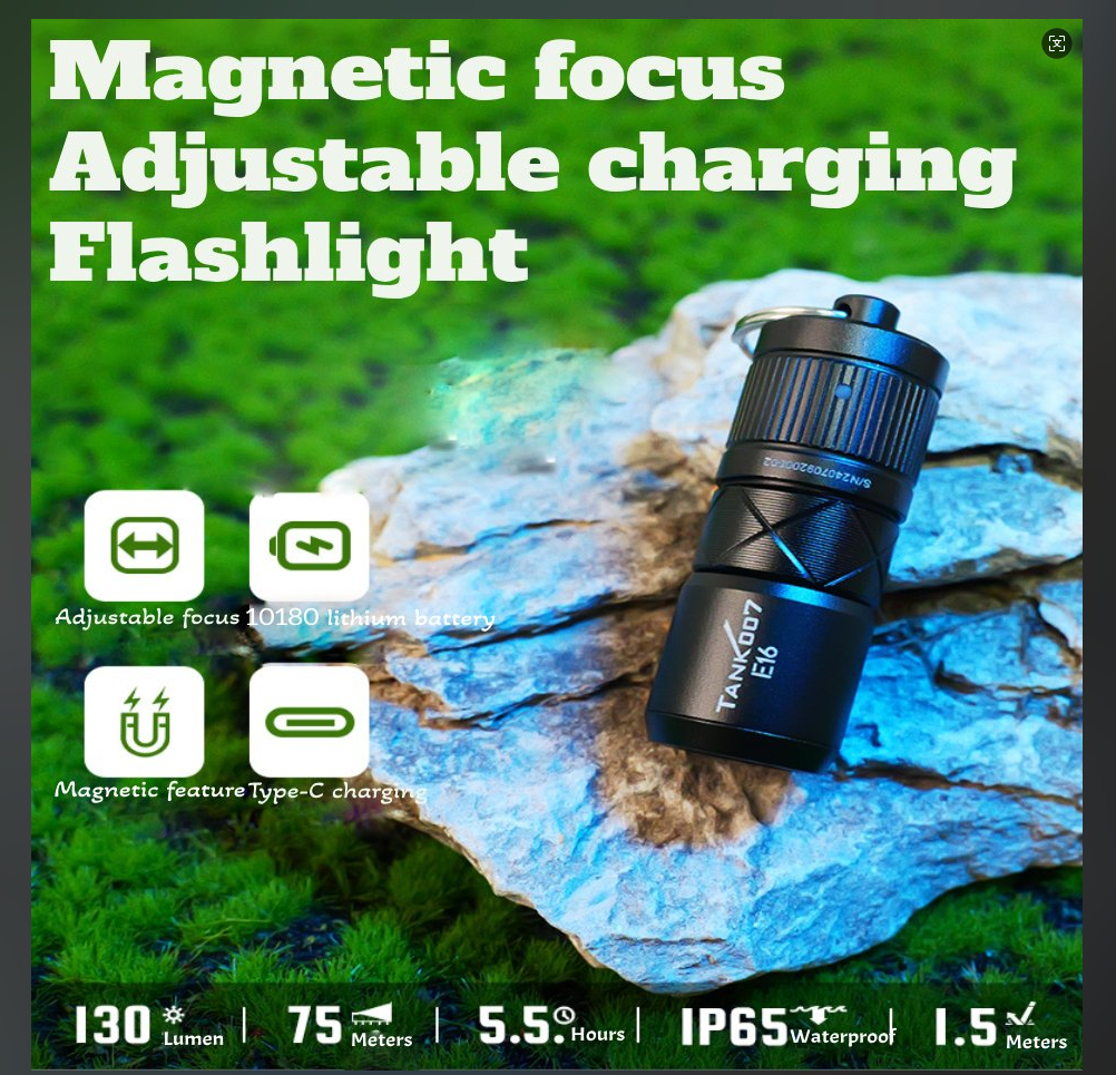 EDC Flashlight – Mini Magnetic LED with Direct Charging for Desk Breaks, Collecting