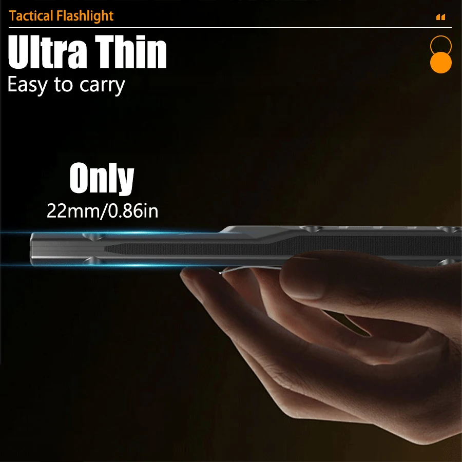 EDC Flashlight – NightGuard Tactical Edge Rechargeable with 1300 Lumen Flat