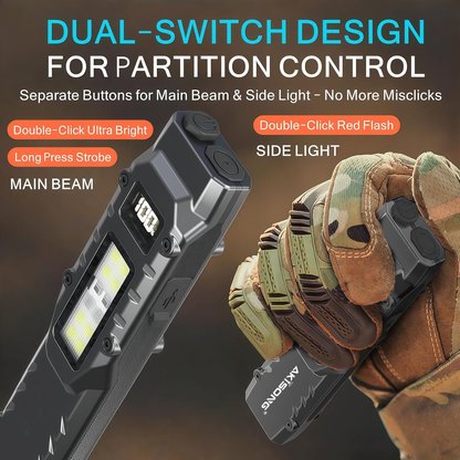 EDC Flashlight – NightGuard Tactical Edge Rechargeable with 1300 Lumen Flat