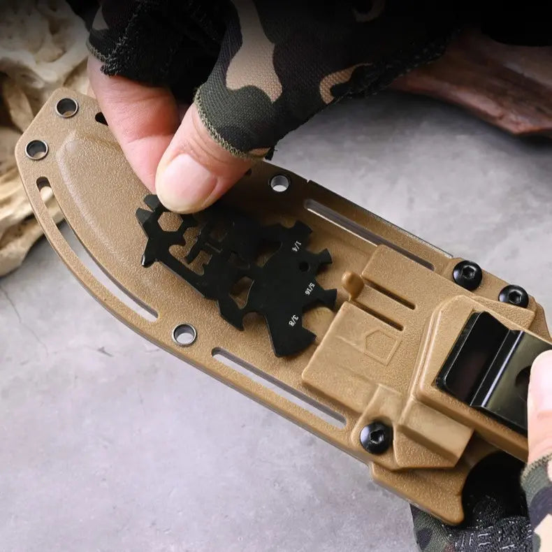 EDC Knife – TrailForge Multi-Tool Survival with Fire Starter & Tool Card Set