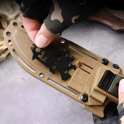 EDC Knife – TrailForge Multi-Tool Survival with Fire Starter & Tool Card Set