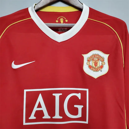 Manchester United Jersey Home Kit 2006/07 Retro Long Sleeves Football Team Soccer Shirt