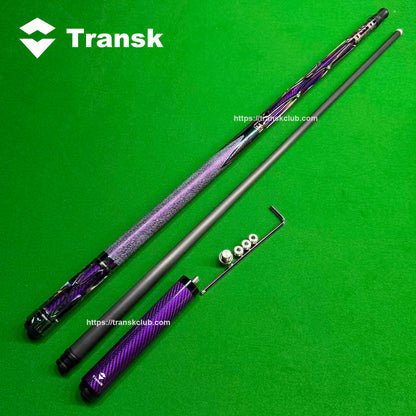 Transk Metal Carbon Fiber Pool Cue (SINGLE CUE)- Gold, Red, Purple, 10.5/11.8/12.5mm Tip(WITH An extension & weight Adjuster)