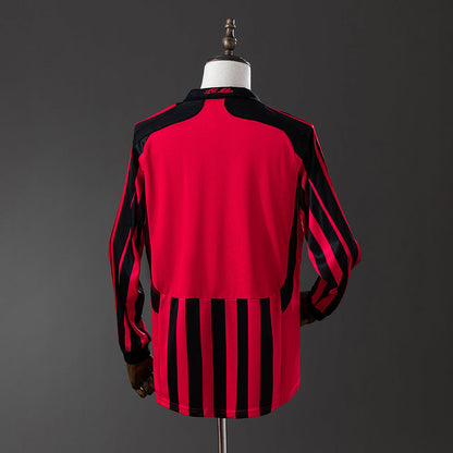 AC Milan Jersey 2007/08 Home Retro Football Kit Long Sleeves