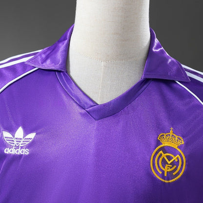 Real Madrid Jersey 1984-85 Away Retro Football Kit Long Sleeves