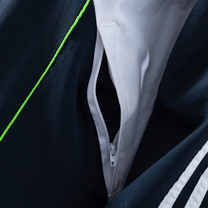 Real Madrid Windbreaker 2025-26 Navy Blue & White Football Soccer Jacket