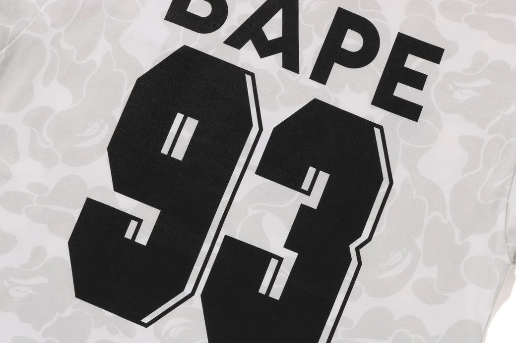 Bape Miami Short Sleeve Set 100% Cotton Round Embroidered Badge Unisex Loose T-Shirt