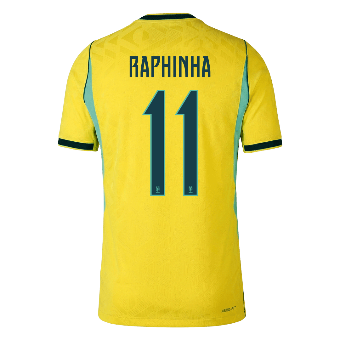 RAPHINHA #11 Mens Brazil World Cup Home Jersey 2026 - Player Version (Slim Fit)